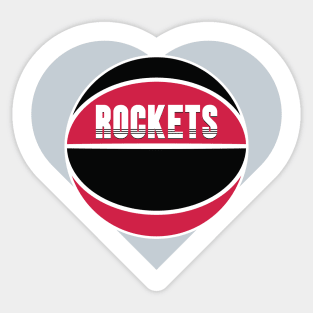 Heart Shaped Houston Rockets Basketball Sticker